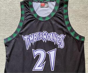 ★未使用品 NBA GARNETT ＃21 ケビン・ガーネット WOLVES ティンバー・ウルブス ユニフォーム シャツ バスケ ジャージ ジョーダン