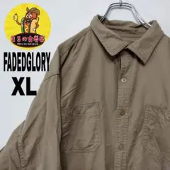 usa古着 FADEDGLORY ネルシャツ　XL カーキ ワーク