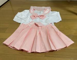 セーラー服 長袖 薄いピンク 制服 学生服 新品 レディースファッション ハローウィン コスプレ衣装 変身