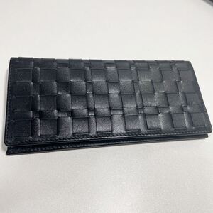 未使用■ ブラックレーベルクレストブリッジ BLACK LABEL CRESTBRIDGE 牛革 二つ折り長財布 黒定価24000円+税