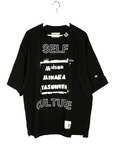 Maison MIHARA YASUHIRO メゾンミハラヤスヒロ SELF CULTURE LOGO T-SHIRT A09TS703 ブラック 48 プリント 半袖