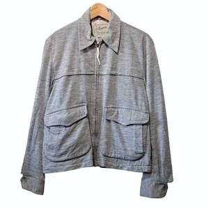 50s ビンテージ Airman milium sports jacket zip upドリズラージャケット スイングトップ ウール ギャバ ブルゾン 40 ギャバジン