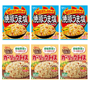 ■グリコ　焼豚うま塩炒飯の素・ガーリックライスの素　2種6袋(12食）■