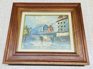 中古品　 油絵？　 絵画　 パリ　芝七生　 風景画　真作　真筆証明書あり　111