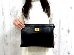 極美品 CELINE セリーヌ ヴィンテージ クラッチバッグ セカンドバッグ バッグ レザー 黒 メンズ 79197