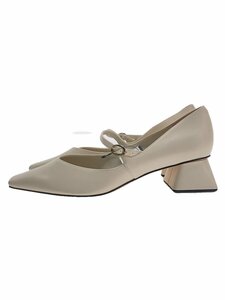 CHARLES&KEITH◆テーパードスクエアトゥメリージェーン/パンプス/39/CRM/レザー/CK1-60580257