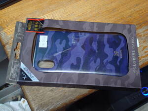 iPhone PROTECTOR COLORFUL CAMO XS/X用ケース iP8-MSP06 Purple 未使用 送料無料