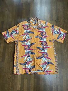 GAVIAL s/s aloha shirts オレンジ　花柄　サイズM