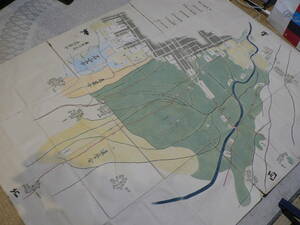 古地図 会津若松市 城下絵図 小黒川分 他 安永6年 約140×175㎝