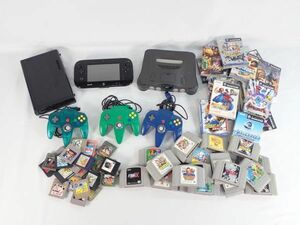 任天堂 ゲーム 本体 ソフト まとめ NINTENDO ニンテンドー 64 WiiU ゲーム機 ゲームボーイ コントローラー アダプター 通電のみ確認済み