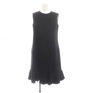 フォクシーニューヨーク FOXEY NEW YORK Petal Flare Dress ワンピース 膝丈ノースリーブ 38 黒 ブラック 42365 /ES ■OS レディース