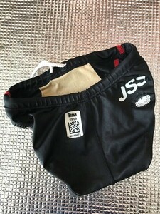 ss_3951y ★定形外 配送★ JSSスイミング 指定 男子競泳水着 ブーメランパンツ 光沢ブラック 赤ステッチ マイティラインⅡ ジュニア 140