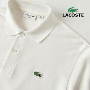 ラコステ LACOSTE L 1212 ポロシャツ 4 (L) ホワイト 半袖 鹿の子 シャツ