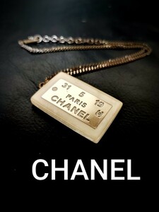 良品 CHANEL シャネル ココマーク ペンダント ネックレス アクセサリー チャーム　1999 ロゴプレート ネックレス　14万円のネックレス！