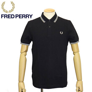 FRED PERRY (フレッドペリー) M3600 TWIN TIPPED FRED PERRY SHIRT ティップライン ポロシャツ FP536 U58BLACK / SNOW WHITE / WARM GREY X