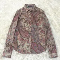 美品✨Etro ブラウス ペイズリー ピンク 派手 38 コットン ストレッチ