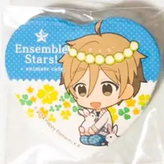 新品★あんスタ【真白友也】アニカフェ★ハート型缶バッジ★夢ノ咲ピクニック