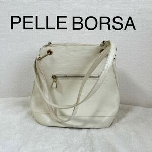 PELLE BORSA ペレボルサ トートバッグ ホワイト レディースゴールド金具 THR-111