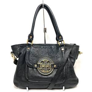 ＊TORY BURCH アマンダ 2way ショルダーバッグ ブラック 黒系 ハンドバッグ トートバッグ レザー 斜め掛け 肩掛け 鞄 カバン トリーバーチ