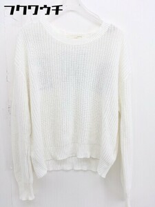 ◇ Khaju カージュ SHIPS ロゴ 刺繍 コットン ニット 長袖 セーター ホワイト メンズ