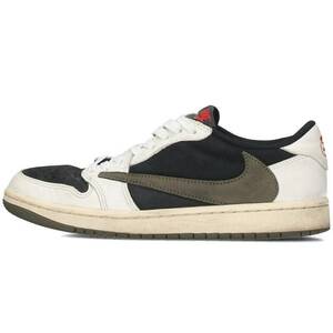 ナイキ NIKE トラヴィススコット WMNS AIR JORDAN 1 LOW OG OLIVE DZ4137-106 25cm ウィメンズエアジョーダン1スニーカー 中古 SB01