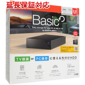 BUFFALO バッファロー USB3.2(Gen1)対応 外付けHDD HD-SGDA2U3-B ブラック 2TB [管理:1000029415]