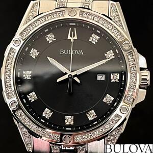 【超ゴージャス】BULOVA/ブローバ/メンズ腕時計/展示品特価/ブレスレット付/プレゼントに/男性用/お洒落/シルバー色/輝き/ウオッチ/激レア