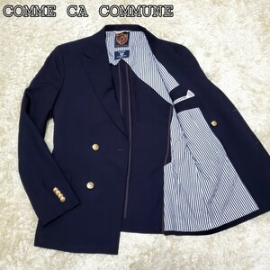 comme ca commune 紺ブレ　テーラードジャケット　金ボタン　ダブル　コムサコミューン ネイビー 背抜き