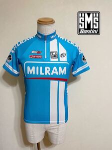 SMS SANTINI サンティーニ サイクルジャージ ウェアー ジャージ トップス MILRAM サイズM 44/46 半袖 ライトブルー