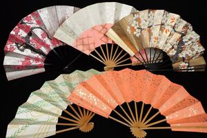 ●和装品16 舞扇子 踊り扇子 5点まとめて●日本舞踊/踊り用/舞台/茶道具/服飾小物/保管品/消費税0円