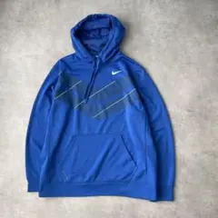 11214 NIKE プリントロゴ プルオーバー パーカー 青色