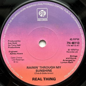 【試聴 7inch】Real Thing / Rainin