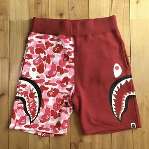 ABC camo pink side シャーク スウェットハーフパンツ Sサイズ a bathing ape shark sweat shorts BAPE エイプ ベイプ ABCカモ ピンク i1