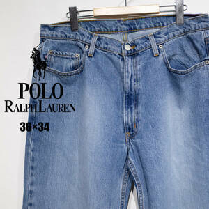 90’S POLO RALPH LAUREN JEANS COMPANY ポロ ラルフローレン ジーンズ デニム W36 L34 5ポケットパンツ ストレート 脇割り ゆるだぼ