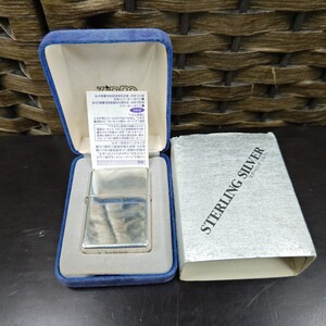 【ジャンク品】 スターリングシルバー ZIPPO 2001 純銀 シルバー ジッポー オイルライター　MADE IN USA エ