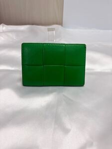 BOTTEGA VENETA ボッテガ ヴェネタ カードケース レザー GRN 無地 メンズ 良品 