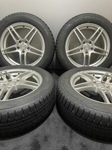 215/60R17 TOYO/TRANPATH TX 19年 AVS MODEL5 17インチ 7J ＋50 114.3 5H スタッドレス バリ山 エスティマ4本