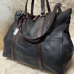 美品 大容量 ◯ダニエル&ボブ Daniel&Bob アラドーロ ナノユニバース別注 2way トートバッグ オールレザー ビジネス 本革 黒 ブラック A4