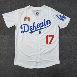 新品　大谷翔平　dekopin ロサンゼルスドジャース　野球　ユニフォーム　デコピン　メジャーリーグ　ホワイト　Mサイズ　野球服　Tee