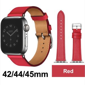 ★新品★ Apple Watch バンド 合皮 42/44/45mm　レッド 未使用品