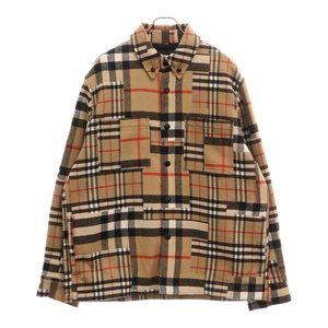 BURBERRY LONDON バーバリーロンドン 22SS ノバチェック ボタンダウン ウールシャツジャケット ベージュ 8044216