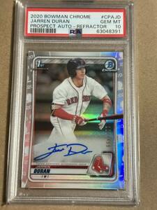 2020 bowman jarren Duran auto /499 psa10