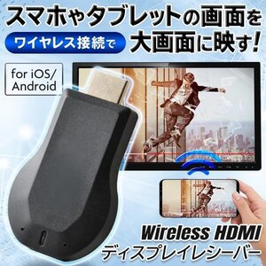 HDMI ミラーリング 挿すだけ スマホをTVで見る Wi-Fi ワイヤレス 無線 小型 iPhone android iPad iOS 携帯 送料無料 100K◇ WiFiワイヤレス