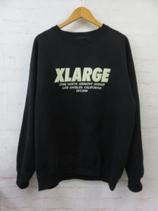 XLARGE エクストララージ CHENILLE LOGO CREWNECK SWEATSHIRT スウェット 101243012016 ブラック XL 991822578■