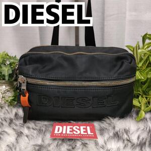 DIESEL ディーゼル ショルダーバッグ ブラック トリプルジッパー バッグ メンズ ボディバッグ 男性 ２層 ３層 ナイロン ウエストバッグ