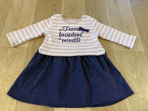 Chou Chou Mine イオン　おめかし服　95㎝　ワンピースボーダー柄　ピンク×ネイビー　子供服　ベビーキッズ　出産準備おリボン付き女の子