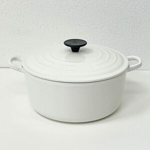 ● ルクルーゼ LE CREUSET ココットロンド 両手鍋 24cm ホワイト 鋳物 フランス