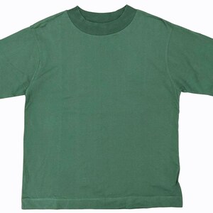 マーガレットハウエル MHL. 美品 23SS LIGHT COTTON DRY JERSEY Tシャツ カットソー 切替 リブ モックネック 半袖 595-3168503 緑 グリーン