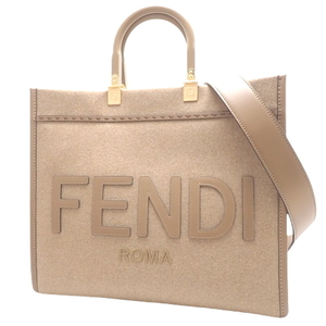 FENDI(フェンディ) サンシャイン ミディアム トートバッグ ショルダー キャメル サンド ベージュ ゴールド金具 40802077173【アラモード】