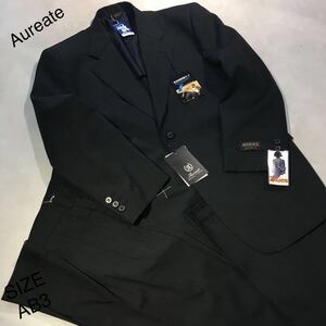 ★紳士服・工房【決算セール】新品★未使用NIKKE 形状記憶性能シングル2ッ釦スーツスペア付きチャコールグレー無地/サイズAB3/脱・シワ宣言